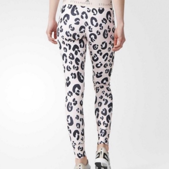 🔥🔥HOST PIC🔥🔥Adidas Stella McCartney Pink Leopard Print Leggings - Picture 12 of 14